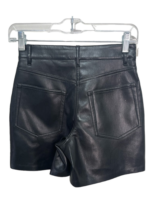 Wilfred Size 00 Black Polyurethane High Rise Flat Pockets Zip Fly Shorts Black / 00