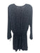 Rails Size Medium Navy & Black Rayon Blend Long Sleeve Animal Print Tiered Dress Navy & Black / Medium