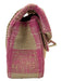 Sandro Pink & Yellow Cotton Blend Leather Lining Plaid Flap Gold Hardware Bag Pink & Yellow / Small