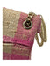 Sandro Pink & Yellow Cotton Blend Leather Lining Plaid Flap Gold Hardware Bag Pink & Yellow / Small