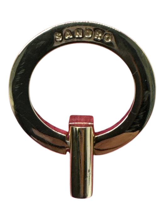 Sandro Pink & Yellow Cotton Blend Leather Lining Plaid Flap Gold Hardware Bag Pink & Yellow / Small