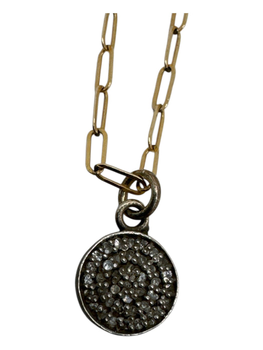 Gold & Silver 925 Sterling Silver Dainty Circle Pendant Lobster Clasp Necklace Gold & Silver