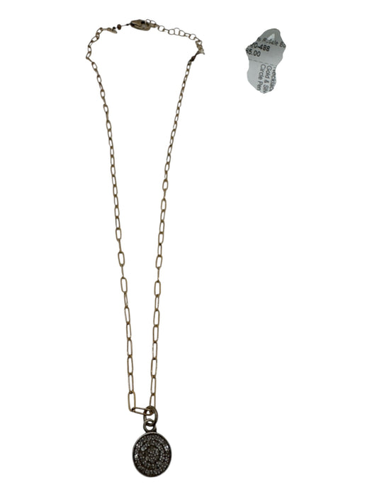 Gold & Silver 925 Sterling Silver Dainty Circle Pendant Lobster Clasp Necklace Gold & Silver