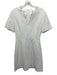 Tory Burch Size S White Cotton Embroidered V Neck Scallop Trim Knee length Dress White / S