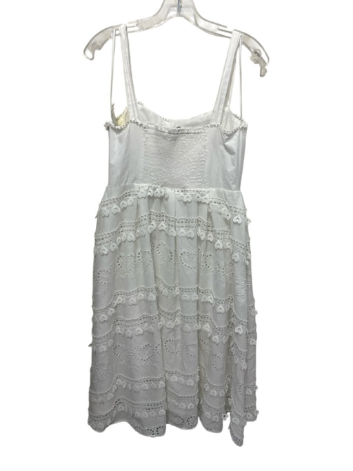 English Factory Size M White Polyester & Cotton Embroidered Hearts Midi Dress White / M