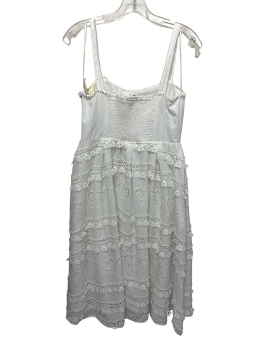 English Factory Size M White Polyester & Cotton Embroidered Hearts Midi Dress White / M