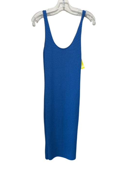 Frame Size S Blue Viscose Blend Knit Scoop Neck Sleeveless Maxi Dress Blue / S