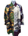 Salvatore Ferragamo Size 42 Cream, Purple, Multi Silk Patchwork Baroque Dress Cream, Purple, Multi / 42