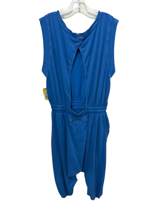 FP Movement Size M Blue Cotton Blend Drawstring Waist Open Back Jumpsuit Blue / M