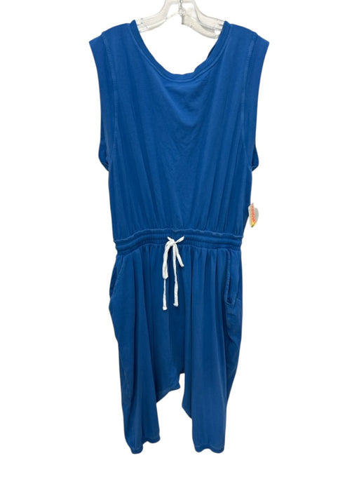FP Movement Size M Blue Cotton Blend Drawstring Waist Open Back Jumpsuit Blue / M