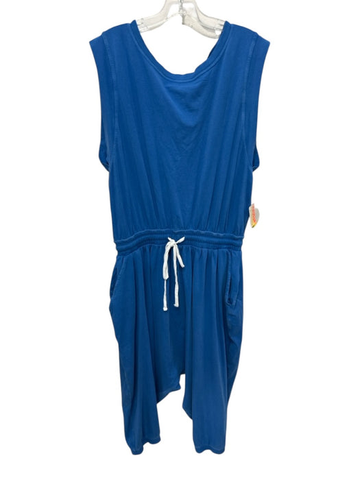 FP Movement Size M Blue Cotton Blend Drawstring Waist Open Back Jumpsuit Blue / M