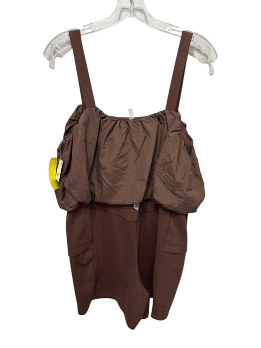 FP Movement Size XL Brown Polyamide Blend Bubble Top Side Pocket Romper Brown / XL