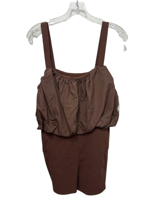 FP Movement Size XL Brown Polyamide Blend Bubble Top Side Pocket Romper Brown / XL