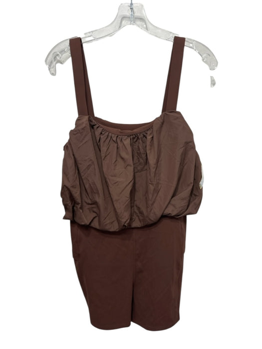 FP Movement Size XL Brown Polyamide Blend Bubble Top Side Pocket Romper Brown / XL