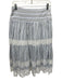 Michael Michael Kors Size 6 Blue & White Cotton Eyelet Lace Stripe Skirt Set Blue & White / 6