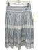 Michael Michael Kors Size 6 Blue & White Cotton Eyelet Lace Stripe Skirt Set Blue & White / 6