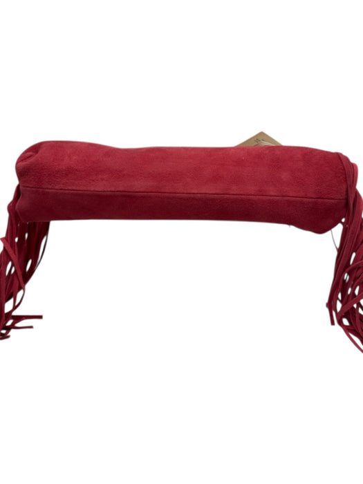 Free People Red Suede Fringe Zip closure Shoulder Bag Red / Small