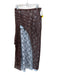 FP One Size L Brown & Blue Cotton Blend Lace Asymmetric Tiered Maxi Skirt Brown & Blue / L