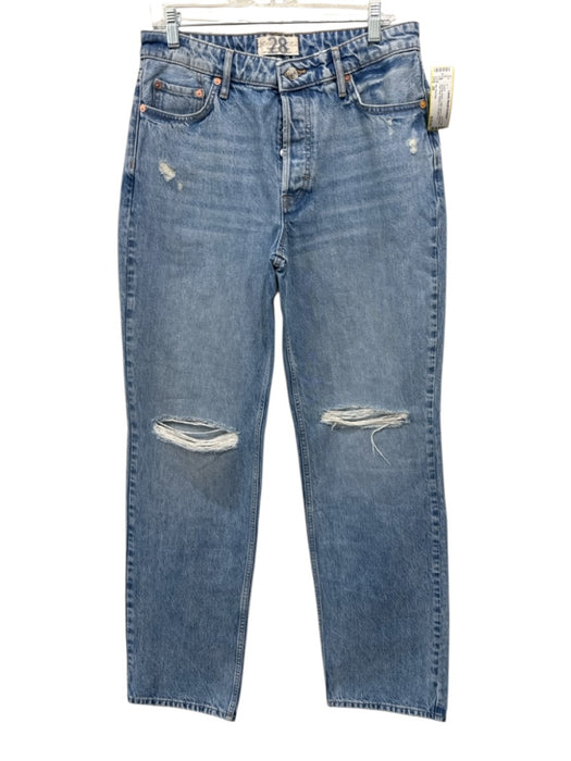 We The Free Size 28 Medium Wash Cotton Blend Distressed High Rise Jeans Medium Wash / 28