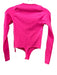 SKIMS Size S/M Neon Pink Nylon Blend Scoop Neck Long Sleeve Snap Button Bodysuit Neon Pink / S/M