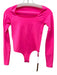 SKIMS Size S/M Neon Pink Nylon Blend Scoop Neck Long Sleeve Snap Button Bodysuit Neon Pink / S/M