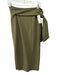 Alice + Olivia Size 6 Olive Poly Blend Tie Waist Leg Slit Zip Back Skirt Olive / 6