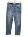 RE/DONE Size 27 Blue Wash Cotton Blend Button Fly Whiskering Straight Jeans Blue Wash / 27