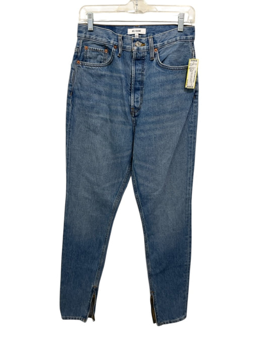RE/DONE Size 28 Blue Wash Cotton Button Fly Whiskering High Rise Jeans Blue Wash / 28