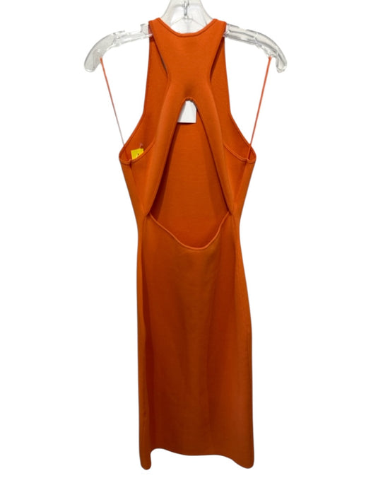 A.L.C. Size S Orange Viscose Sleeveless High Neck Cut Out back Midi Dress Orange / S