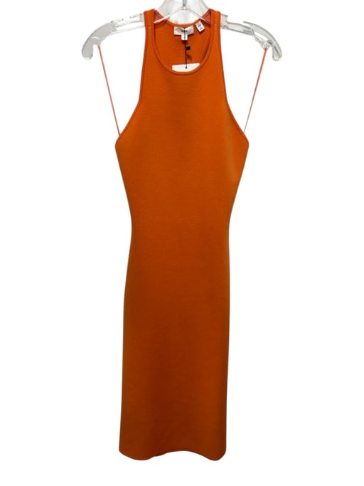 A.L.C. Size S Orange Viscose Sleeveless High Neck Cut Out back Midi Dress Orange / S
