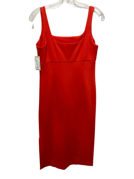 Spanx Size M Red Viscose Blend Sleeveless Square Neck Midi Side Slit Dress Red / M