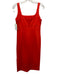 Spanx Size M Red Viscose Blend Sleeveless Square Neck Midi Side Slit Dress Red / M