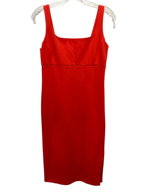 Spanx Size M Red Viscose Blend Sleeveless Square Neck Midi Side Slit Dress Red / M