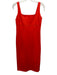 Spanx Size M Red Viscose Blend Sleeveless Square Neck Midi Side Slit Dress Red / M