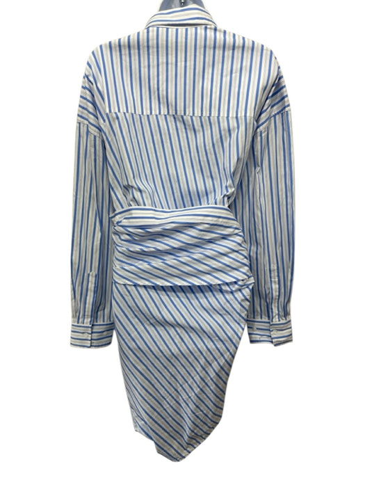 Essentiel Antwerp Size 36 Blue & White Cotton Striped Button Front Dress Blue & White / 36