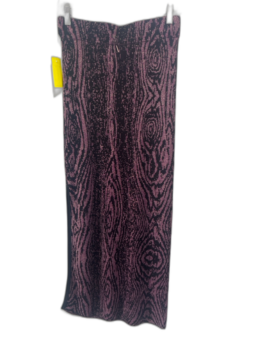 Misa Size S Black & Purple Viscose Elastic Waist Metallic accents Spiral Skirt Black & Purple / S