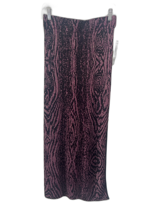 Misa Size S Black & Purple Viscose Elastic Waist Metallic accents Spiral Skirt Black & Purple / S