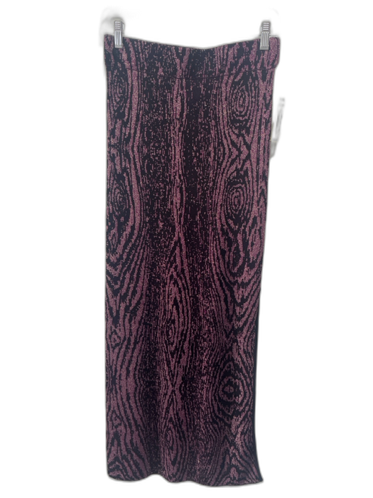 Misa Size S Black & Purple Viscose Elastic Waist Metallic accents Spiral Skirt Black & Purple / S