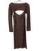 Misa Size M Brown Polyester Sleeveless Knit Sequined Midi Dress Set Brown / M