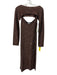 Misa Size M Brown Polyester Sleeveless Knit Sequined Midi Dress Set Brown / M