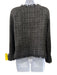 Chanel Size 42 Black Cotton Blend Tweed Fringe Button Front CC Logo Blazer Black / 42