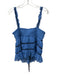 Free People Size L Blue Polyester Sweetheart Neckline Straps Smocked Bodice Top Blue / L