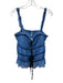 Free People Size L Blue Polyester Sweetheart Neckline Straps Smocked Bodice Top Blue / L