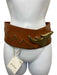 Free People Brown Leather Studded Gold Tone Hardware Belts Brown / S/M