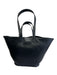 Anine Bing Black Leather Magnetic Closure Double Handle Tote Embossed Logo Bag Black / L