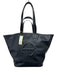 Anine Bing Black Leather Magnetic Closure Double Handle Tote Embossed Logo Bag Black / L