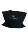 Anine Bing Black Leather Magnetic Closure Double Handle Tote Embossed Logo Bag Black / L