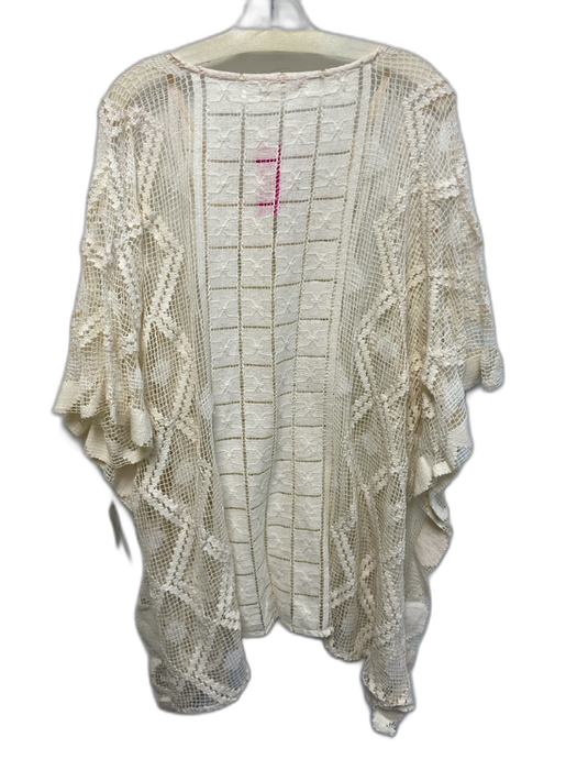 Free People Size One Size Cream White Half Sleeve Crochet Knit Coverup swimwear Cream White / One Size