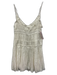 FP One Size Medium White Cotton Spaghetti Strap smocked Layered Sheer Dress White / Medium