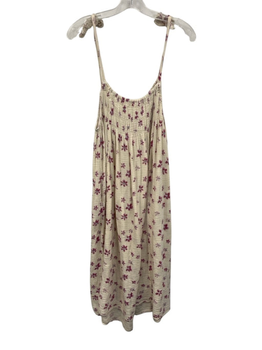 Free People Size Small White, Pink, Blue Cotton Spaghetti Strap Floral Dress White, Pink, Blue / Small